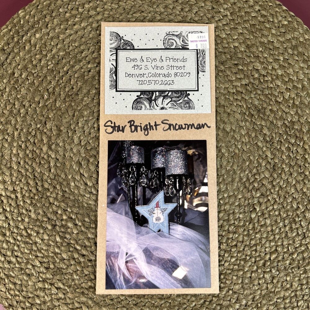 Ewe & Eye & Friends "Star Bright Snowman" Cross Stitch Pattern Slagel Stark 1998